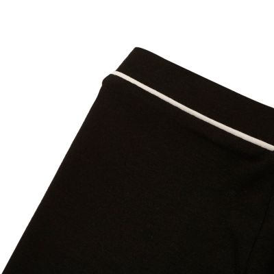 Mini girls black side panel print leggings
